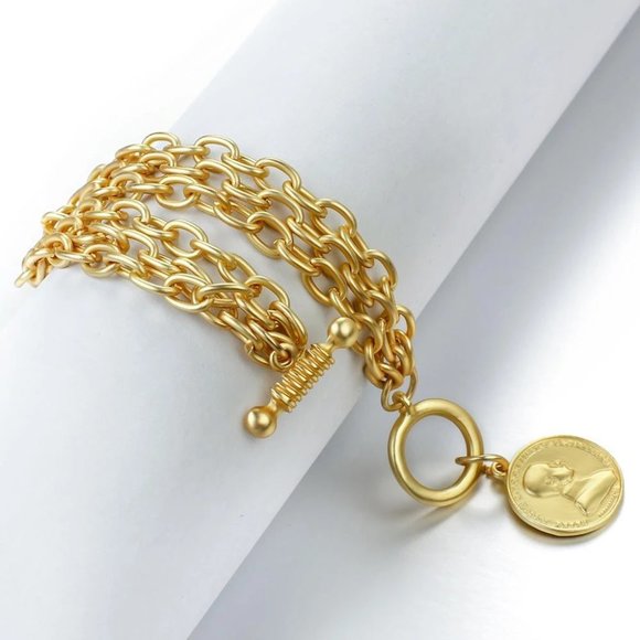 *HOST PICK* Gold Triple Chain Bracelet - Picture 3 of 6